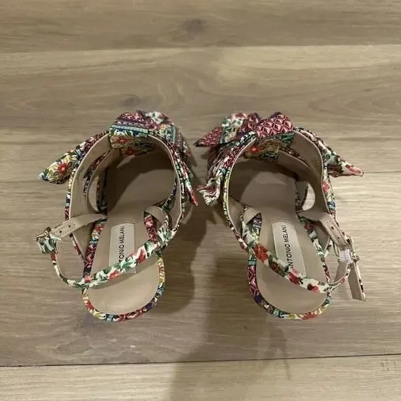 Antonio Melani Vilada Triple Bow Floral Heels Womens Size 9.5 Multicolor Summer - Picture 6 of 12